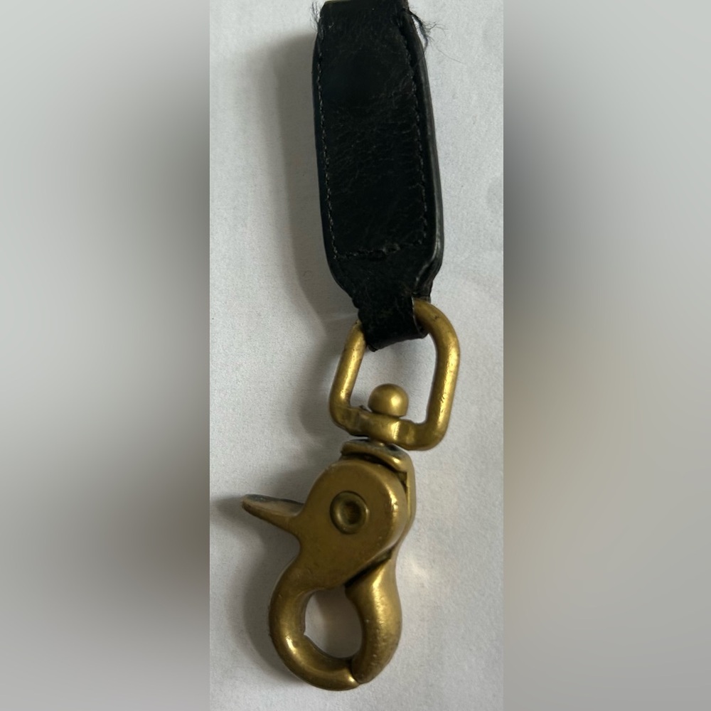 Coach Vintage Signature Leather and Brass Keychain.. needs round key holder .